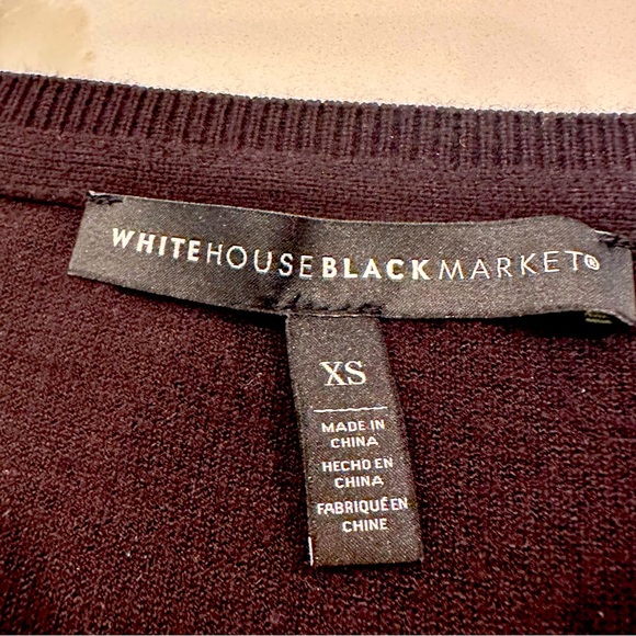 White House Black Market Women Pleated Sleeve Sweater Dress Sz XS Textured Puff - Picture 7 of 15